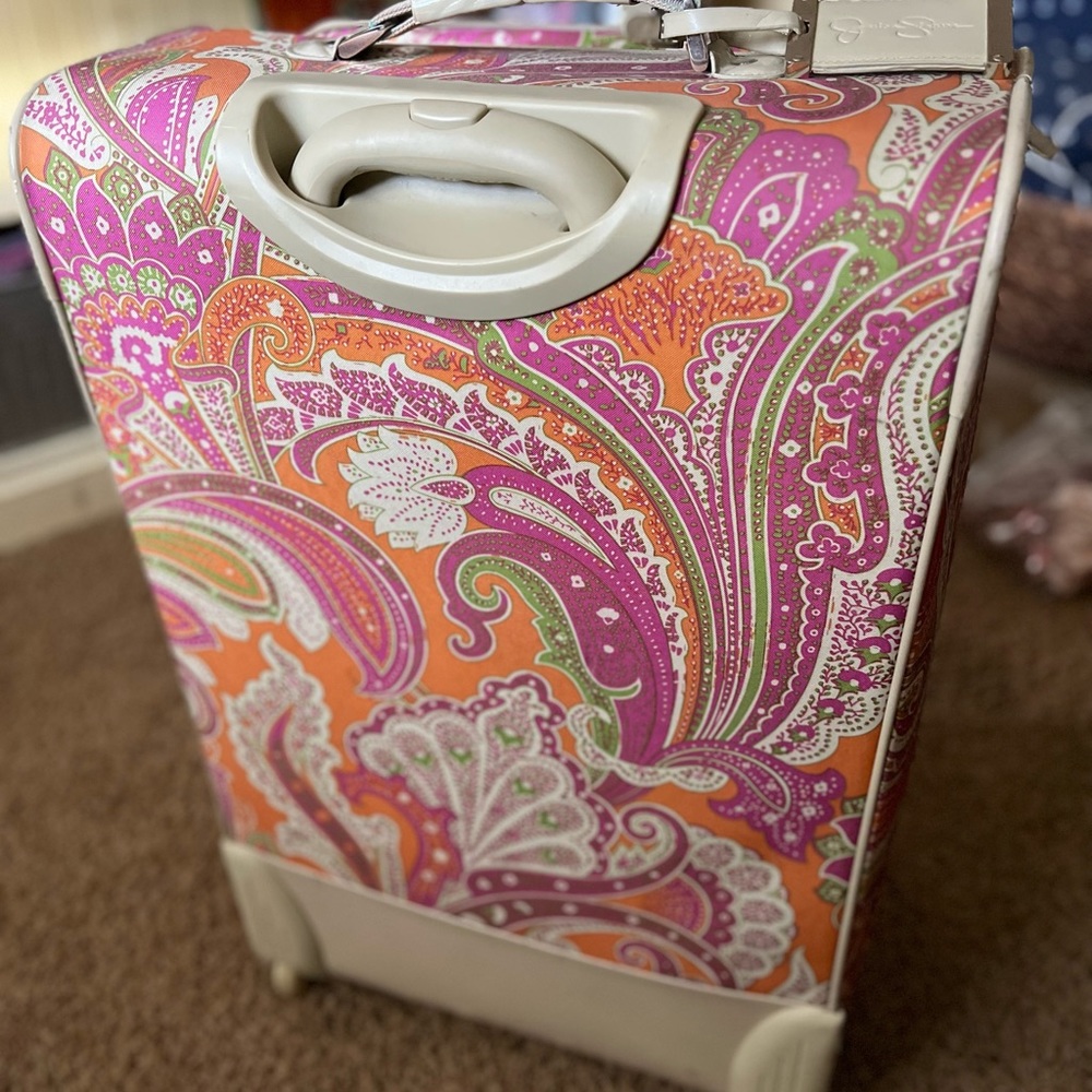 Jessica Simpson Large Rolling Luggage Paisley Print… Gem